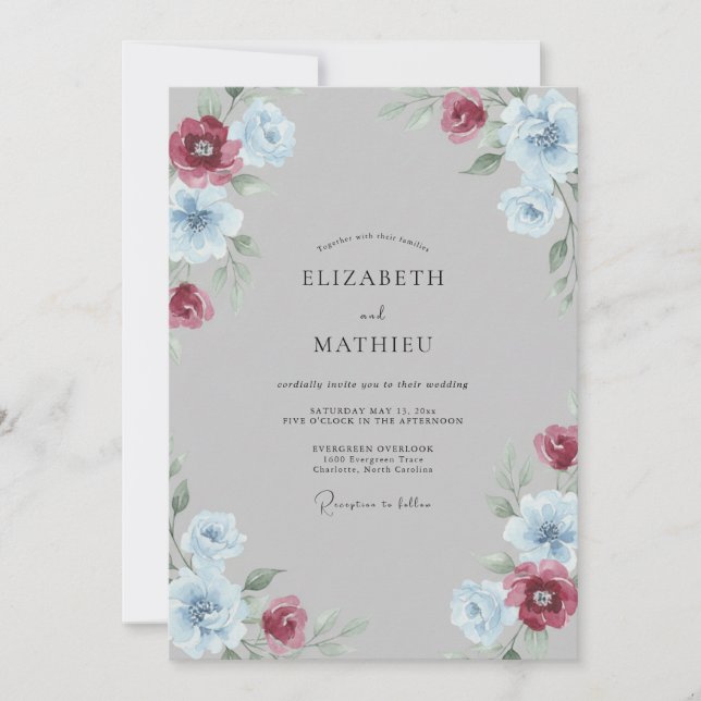 Invitación Boda Pintada con Frutas de Slate (Anverso)