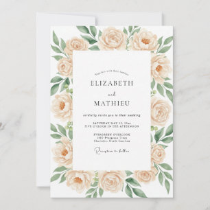 Invitación Boda Pintada con Melocotón y Champán