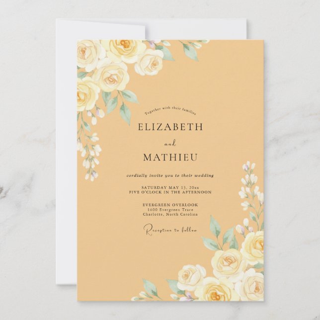 Invitación Boda Pintada con Miel (Anverso)