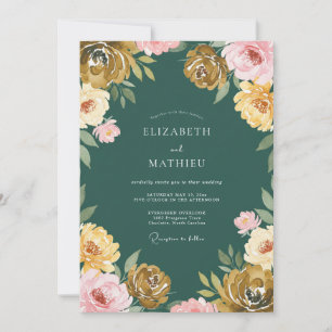 Invitación Boda Pintada con Mostaza y Rubor