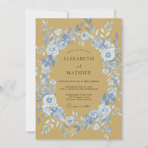 Invitación Boda Pintada con Ochre y Centaurea