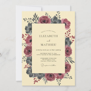 Invitación Boda Pintada con Pizarra Merlot