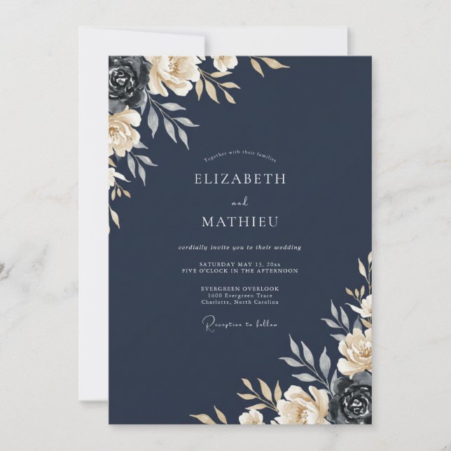 Invitación Boda Pintada con Tinta Marfil (Anverso)