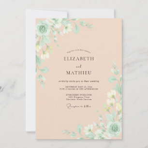 Invitación Boda Pintada de Albaricoque Pálido