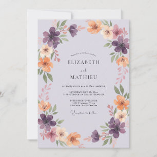 Invitación Boda Pintada de Albaricoque Violeta