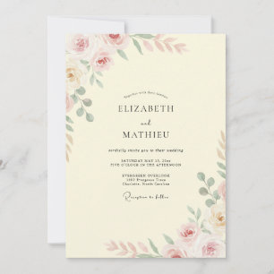 Invitación Boda Pintada de Amarillo Pálido