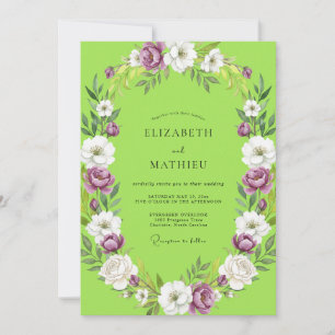 Invitación Boda Pintada de Amatista Chartreuse