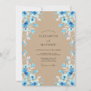 Invitación Boda Pintada de Arena y Centaurea