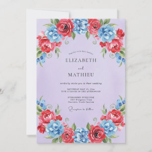 Invitación Boda Pintada de Azul Carmesí