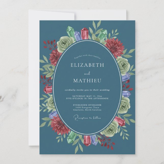 Invitación Boda Pintada de Burgundy Pizarra (Anverso)