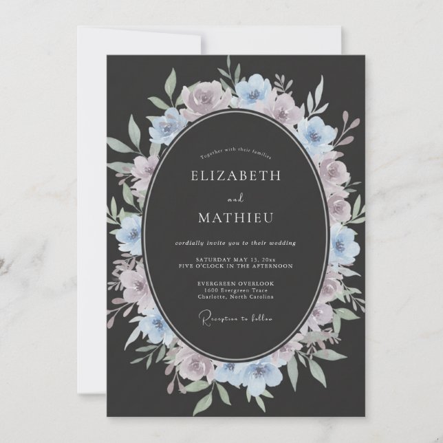 Invitación Boda Pintada de Caracol Violeta (Anverso)
