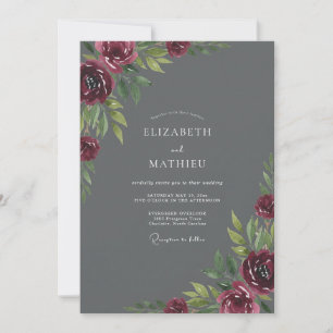 Invitación Boda Pintada de Carmesí Carboncillo