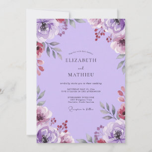 Invitación Boda Pintada de Ciruelo Lila