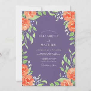 Invitación Boda Pintada de Coral Amatista