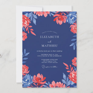 Invitación Boda Pintada de Coral de la Marina