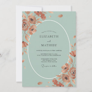Invitación Boda Pintada de Coral Espuma de Mar
