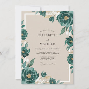 Invitación Boda Pintada de Esmeralda con Champán