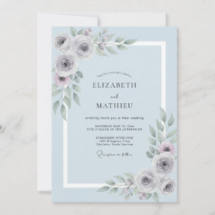 Invitación Boda Pintada de Gris Acero