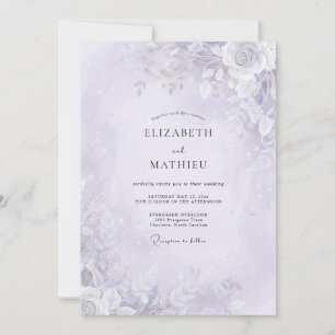 Invitación Boda Pintada de Lavanda Pálida