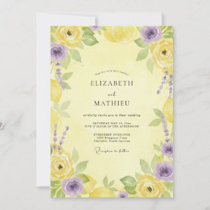 Invitación Boda Pintada de Lavanda Primaveral