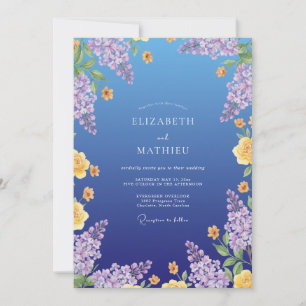 Invitación Boda Pintada de Lila Centaurea