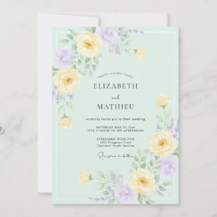 Invitación Boda Pintada de Lila con Mantequilla de Menta