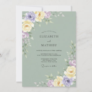 Invitación Boda Pintada de Lila y Mantequilla