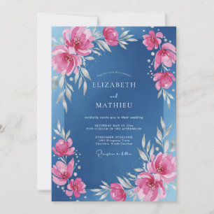 Invitación Boda Pintada de Magenta Azure