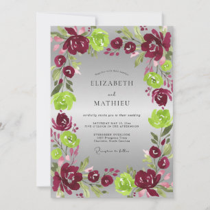 Invitación Boda Pintada de Magenta Chartreuse