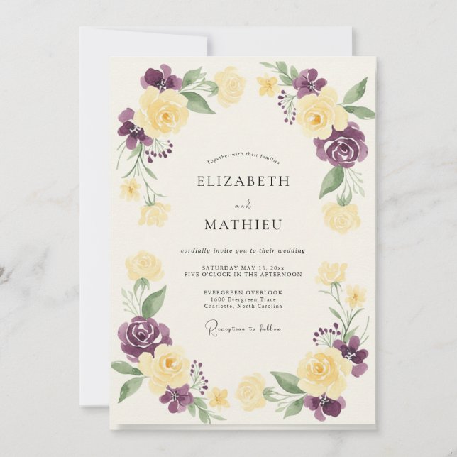 Invitación Boda Pintada de Maíz Violeta (Anverso)