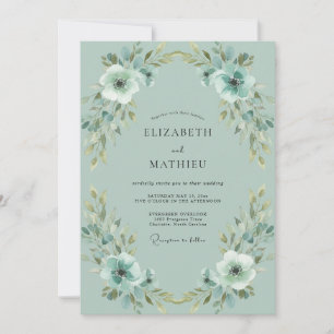Invitación Boda Pintada de Marfil y Espuma de Mar