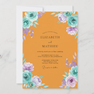 Invitación Boda Pintada de Marigold Violeta