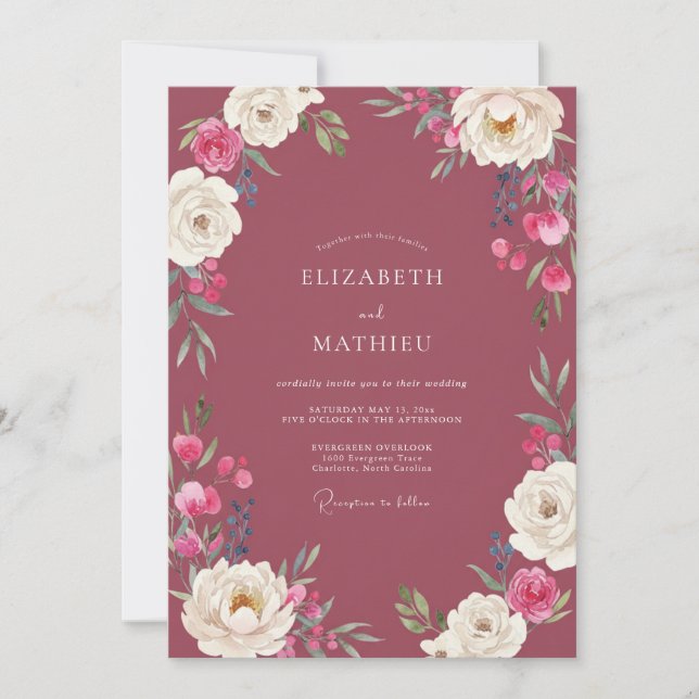 Invitación Boda Pintada de Mora (Anverso)