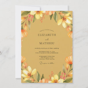 Invitación Boda Pintada de Mostaza Ámbar