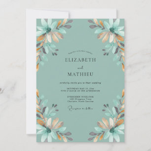 Invitación Boda Pintada de Ocre Espuma de Mar