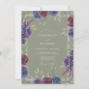 Invitación Boda Pintada de Oliva Amatista