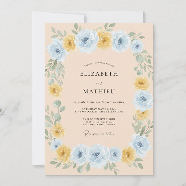 Invitación Boda Pintada de Perla Blanca (Anverso)