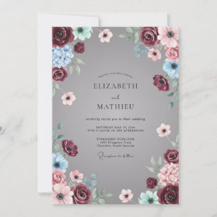 Invitación Boda Pintada de Pizarra Borgoña
