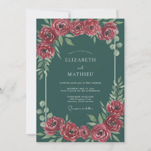 Invitación Boda Pintada de Pizarra Carmesí