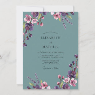 Invitación Boda Pintada de Pizarra Ciruela
