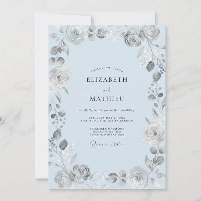 Invitación Boda Pintada de Plata en Polvo (Anverso)