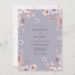 Invitación Boda Pintada de Púrpura Polvorienta