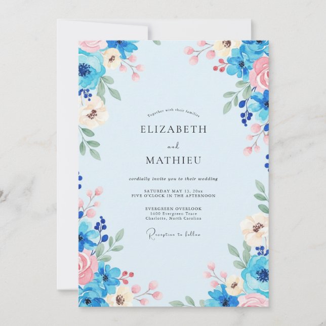 Invitación Boda Pintada de Rosa Aciano (Anverso)