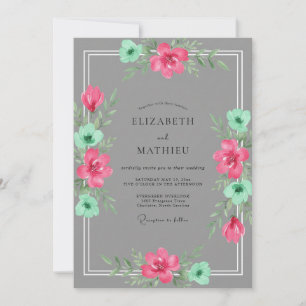Invitación Boda Pintada de Rosa Menta