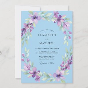 Invitación Boda Pintada de Violeta Celeste