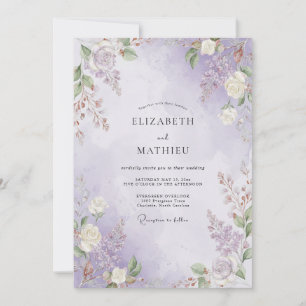 Invitación Boda Pintada de Violeta Pálido