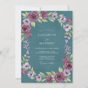 Invitación Boda Pintada de Violeta Pizarra