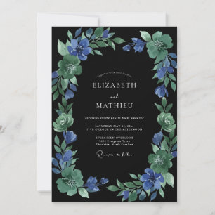 Invitación Boda Pintada de Zafiro Negro