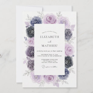 Invitación Boda Pintada Índigo Amatista