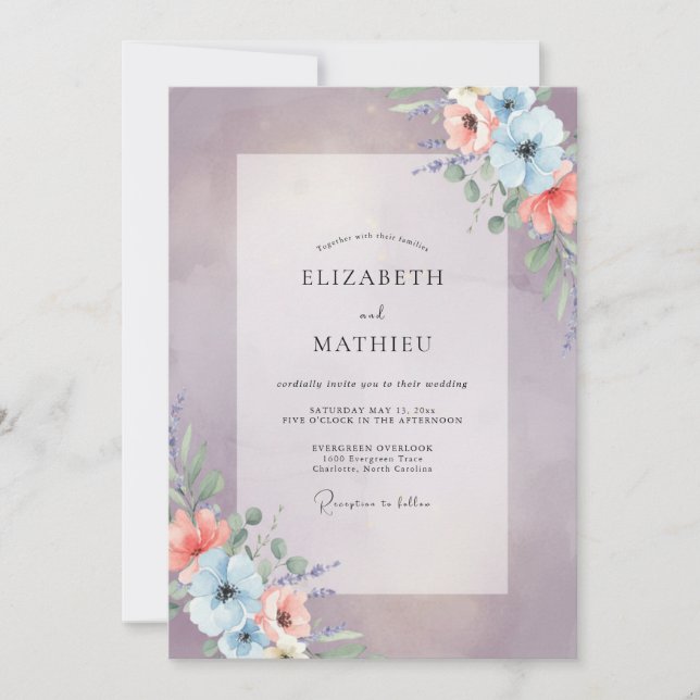 Invitación Boda Pintada Iris Albaricoque (Anverso)